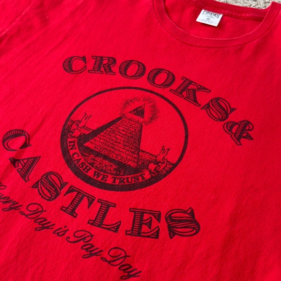 Crooks & Castles Men’s short sleeve red tee top tshirt size L - Picture 6 of 8